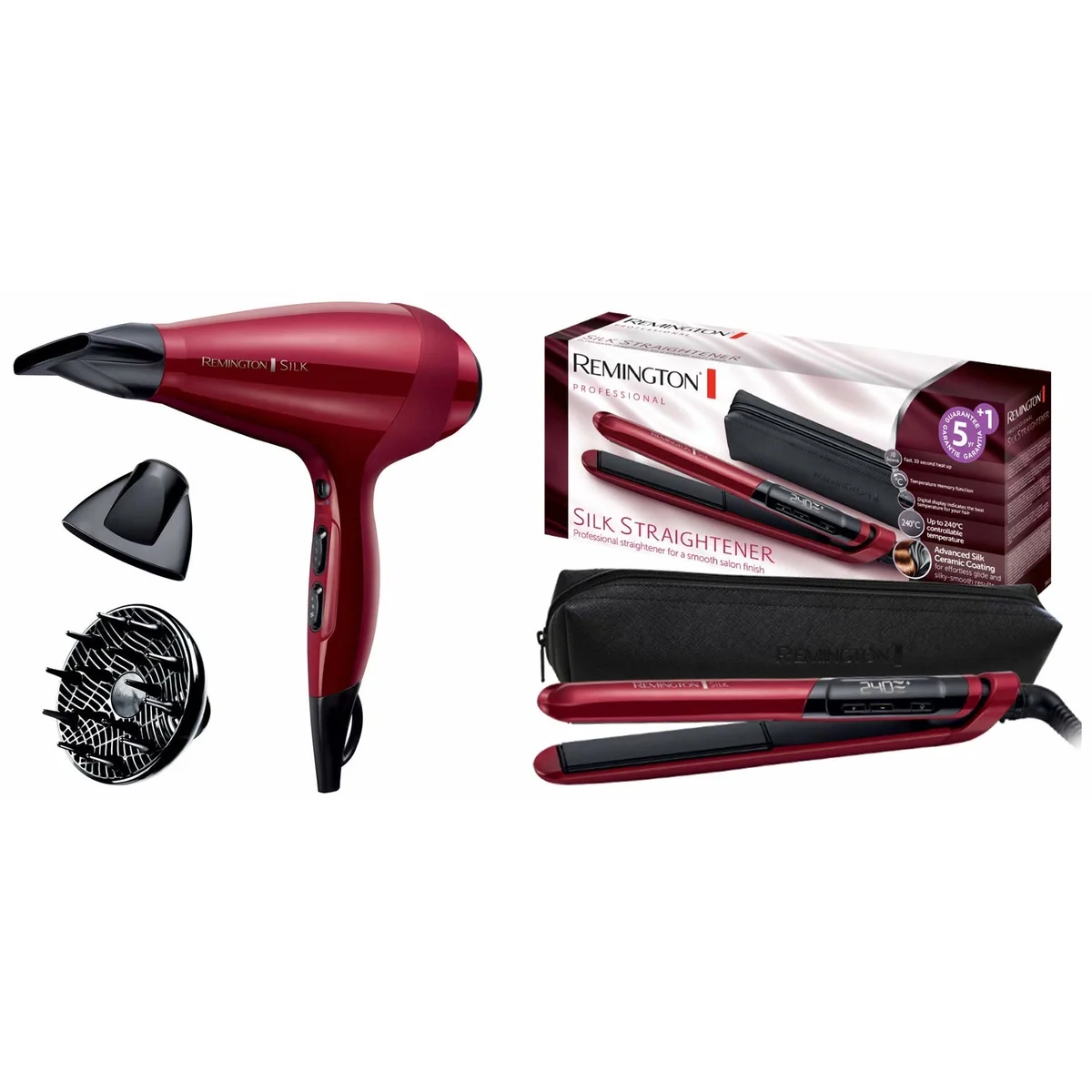 Remington Coffret Silk sèche-cheveux et lisseur