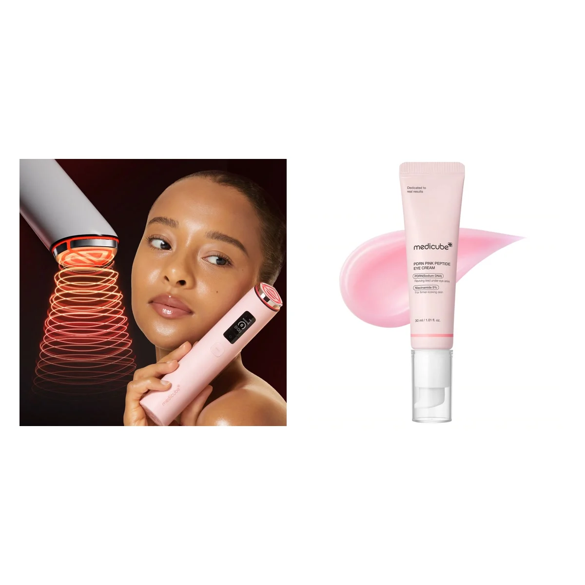 Medicube Coffret Booster Pro X2 rose et crème contour des yeux PDRN : tout ce qu’il y a dans le coffret
