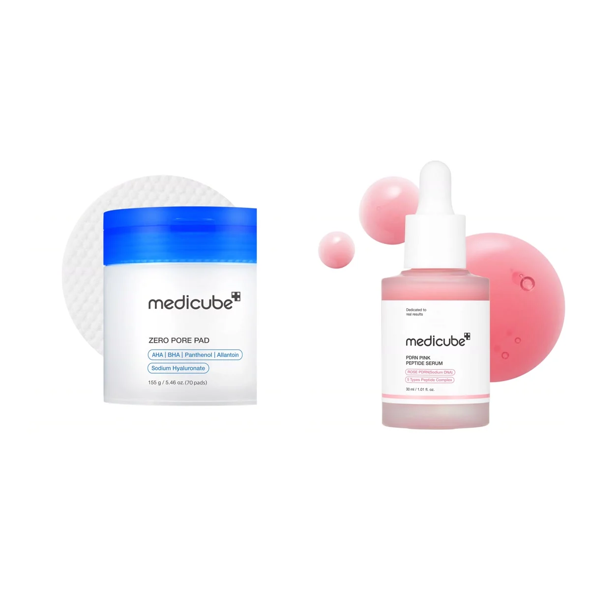 Medicube Duo disques Zero Pore et sérum rose au PDRN : tout ce qu’il y a dans le coffret
