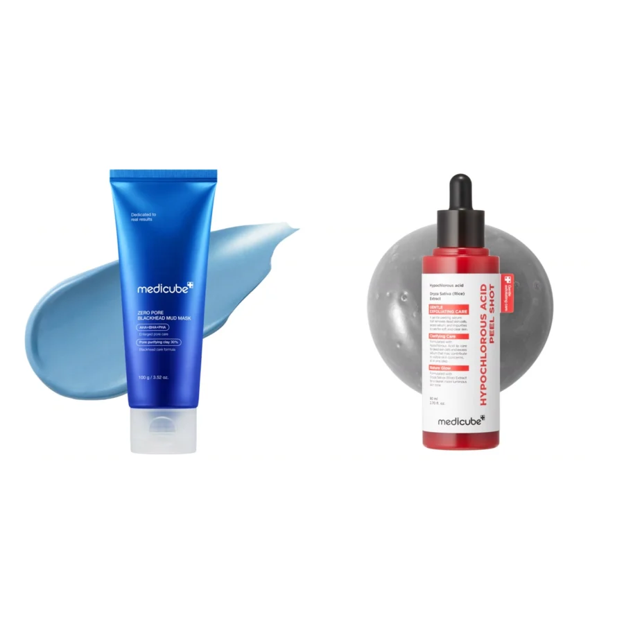 Medicube Duo Masque à l’argile Zero Pore et Peel Shot au riz : tout ce qu’il y a dans le coffret