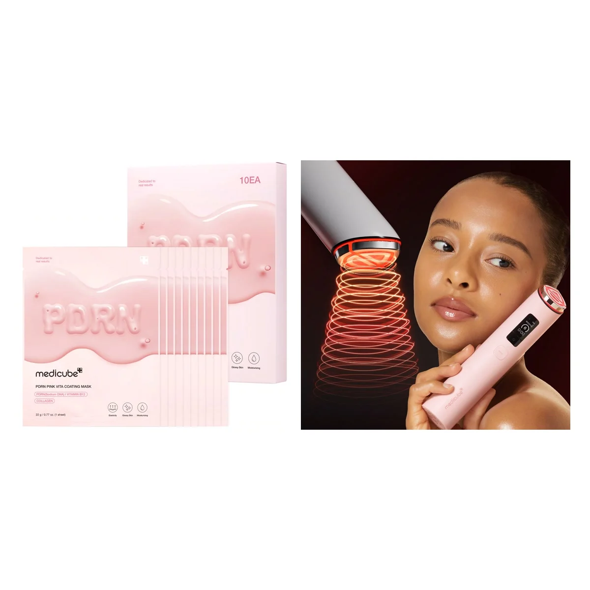 Medicube Coffret Booster Pro X2 rose et masques en tissu PDRN : tout ce qu’il y a dans le coffret