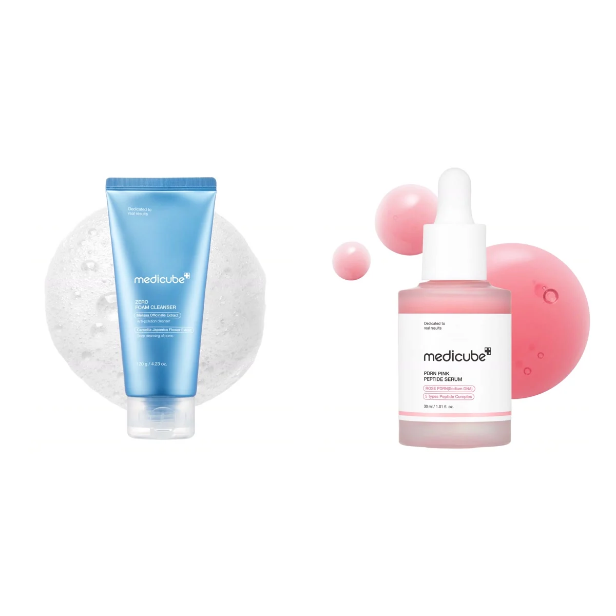 Medicube Duo Nettoyant moussant Zero et Sérum rose au PDRN : tout ce qu’il y a dans le coffret