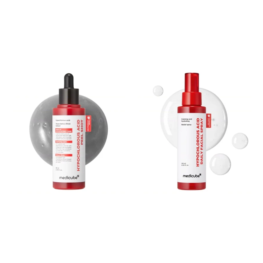 Medicube Duo Peel Shot au riz et spray apaisant à l’acide hypochloreux : tout ce qu’il y a dans le coffret