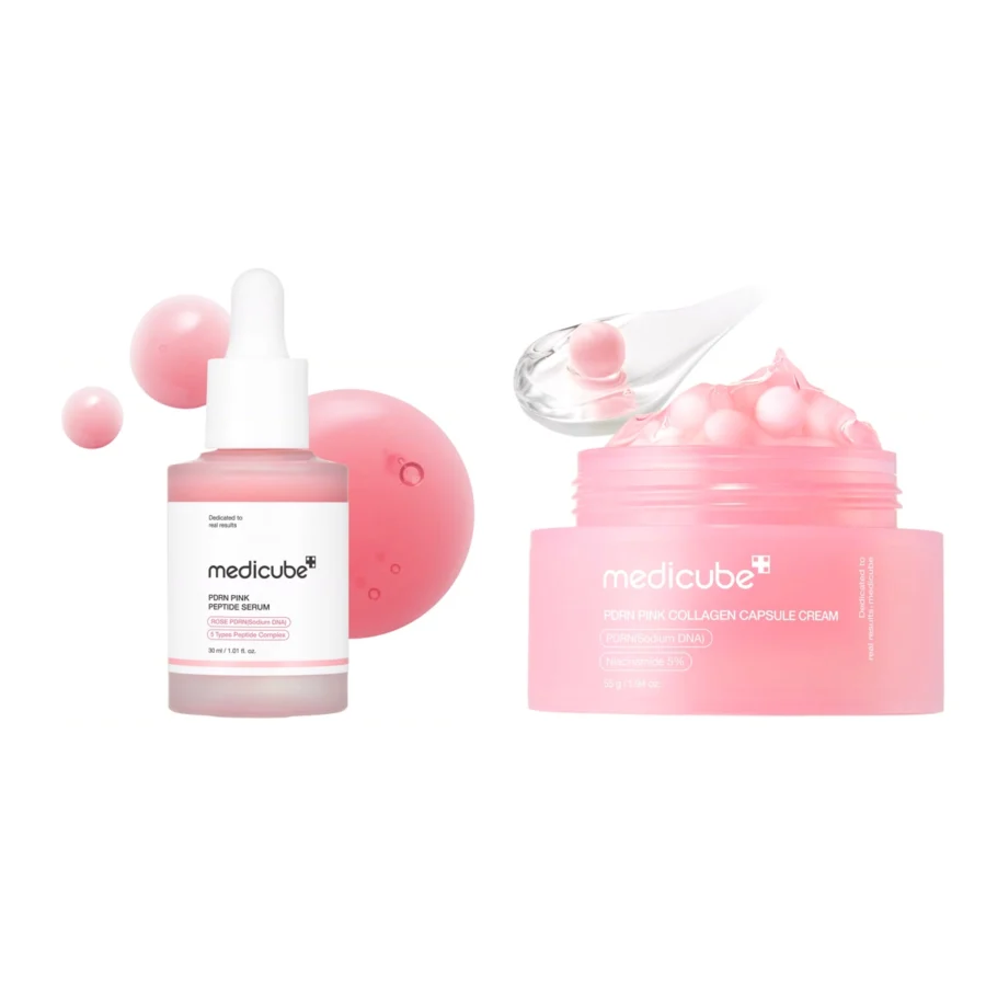 Medicube Duo Sérum PDRN rose et Crème capsule au collagène : tout ce qu’il y a dans le coffret