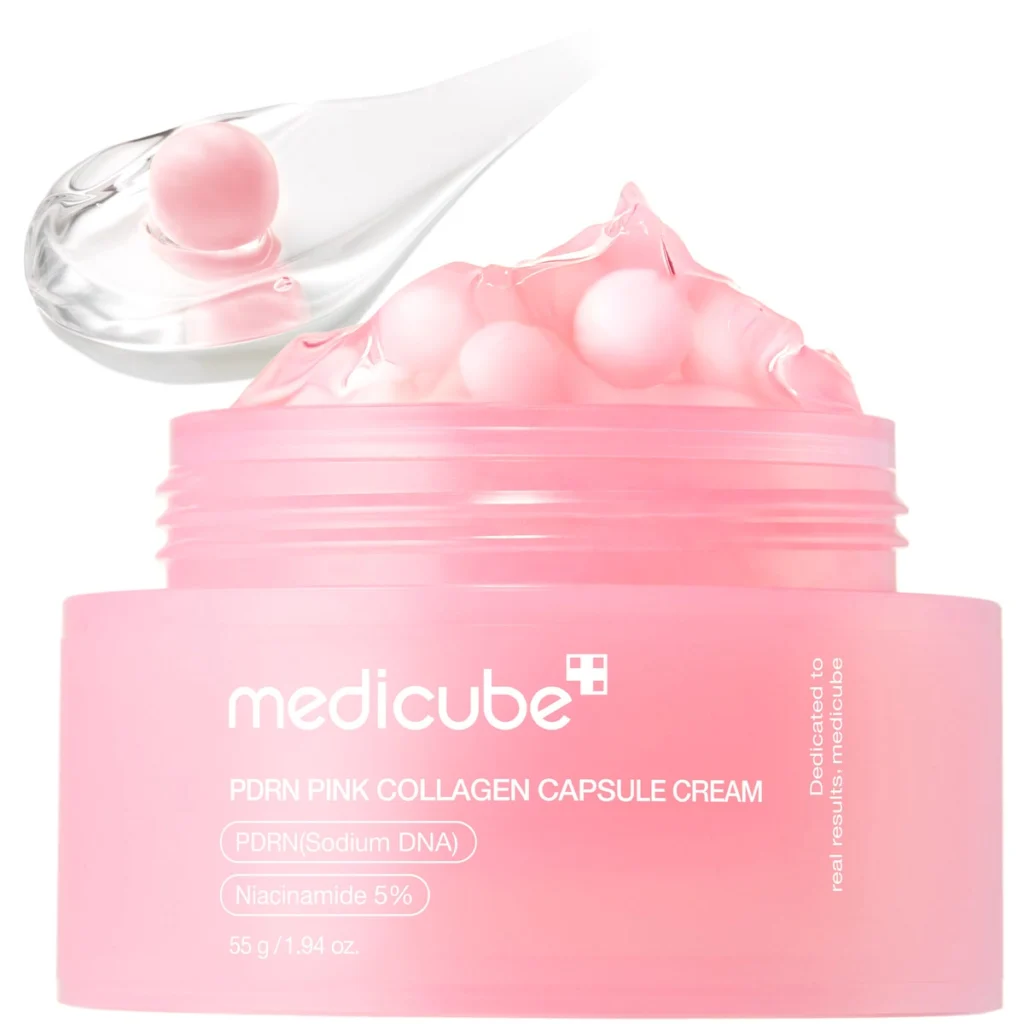 Crème capsule au collagène rose et au PDRN