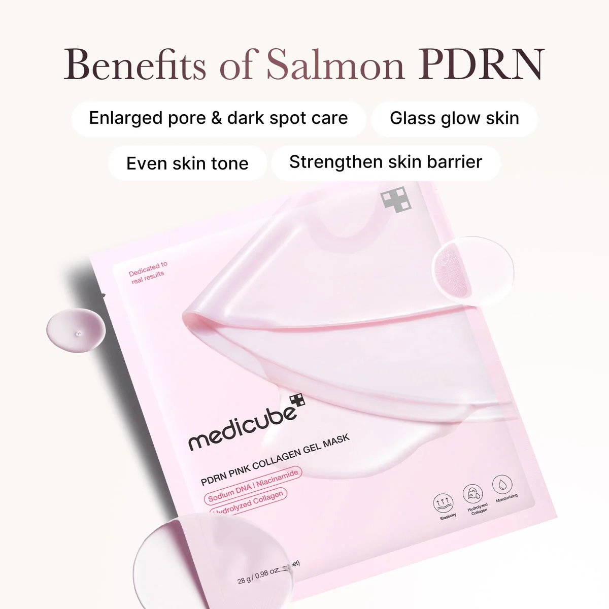 Masque gelée en gel au collagène rose et au PDRN de saumon