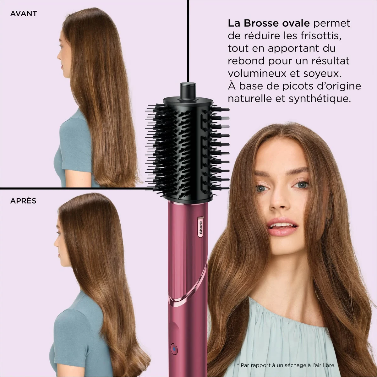 La brosse ovale du Shark FlexStyle, avant et après